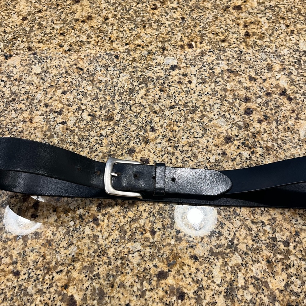 Wide Black Leather Men's Belt Size 42